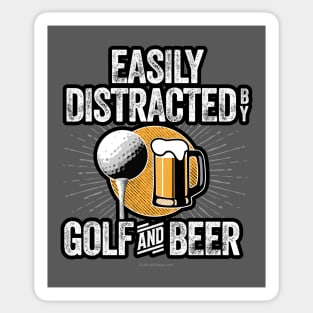 Easily Distracted by Beer and Golf Sticker